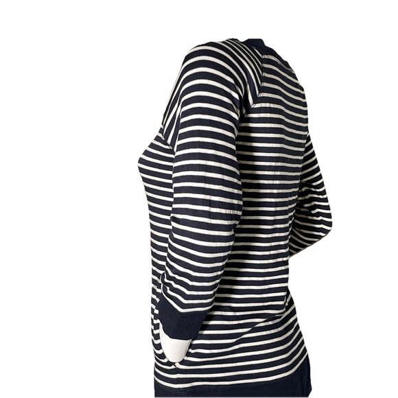 BANANA REPUBLIC Round Neck Navy & White Striped Pullover Sweatshirt Women's S - Picture 3 of 5